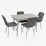 Set de mobilă Eva DT 431-1R Wh + 4 YTC-080Wh BLU-13 (Light grey)