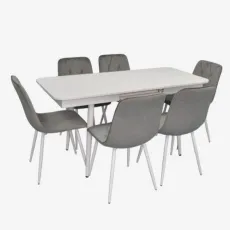 Set de mobilă Eva DT 431-1R Wh + 6 YTC-080Wh BLU-13 (Light grey)