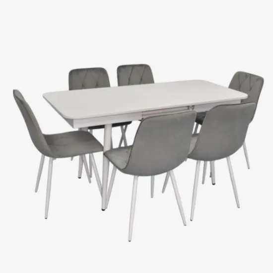 Set de mobilă Eva DT 431-1R Wh + 6 YTC-080Wh BLU-13 (Light grey)