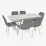 Set de mobilă Eva DT 431-1R Wh + 6 YTC-080Wh BLU-13 (Light grey)