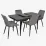 Set de mobilă Eva DT 431-3R B + 4 YTC-055B BLU-14 (Dark grey)