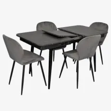 Set de mobilă Eva DT 431-3R B + 4 YTC-064B BLU-14 (Dark grey)