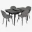 Set de mobilă Eva DT 431-3R B + 4 YTC-064B BLU-14 (Dark grey)