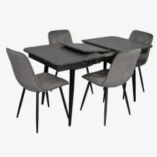 Set de mobilă Eva DT 431-3R B + 4 YTC-080B BLU-14 (Dark grey)