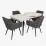 Set de mobilă Eva DT 432-1R B + 4 YTC-090B UF885-15 (Dark grey)