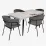 Set de mobilă Eva DT 432-1R B + 4 YTC-097B UF BLU-14 (Dark grey)