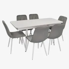 Set de mobilă Eva DT 432-1R Wh + 6 YTC-080Wh BLU-13 (Light grey)
