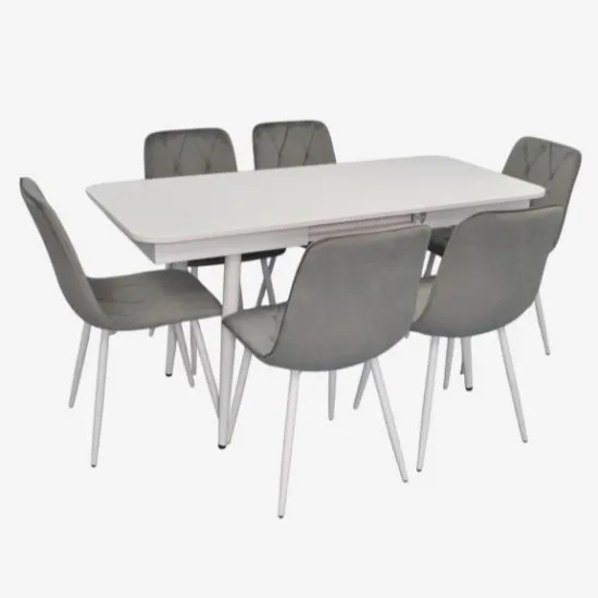 Set de mobilă Eva DT 432-1R Wh + 6 YTC-080Wh BLU-13 (Light grey)