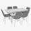 Set de mobilă Eva DT 432-1R Wh + 6 YTC-080Wh BLU-13 (Light grey)