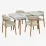 Set de mobilă Eva DT 432-1R Wo + 4 QT-284Wo UF885-02 (Light beige)