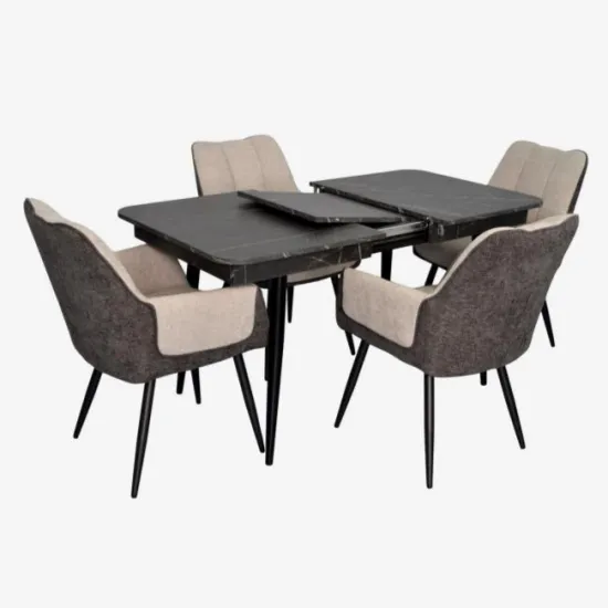 Set de mobilă Eva DT 432-3R B + 4 QT-227B UF885-13 (Light grey) / UF885-15 (Dark grey)