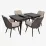 Set de mobilă Eva DT 432-3R B + 4 QT-227B UF885-13 (Light grey) / UF885-15 (Dark grey)