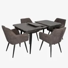 Набор мебели Eva DT 432-3R B + 4 YTC-090B UF885-15 (Dark grey)