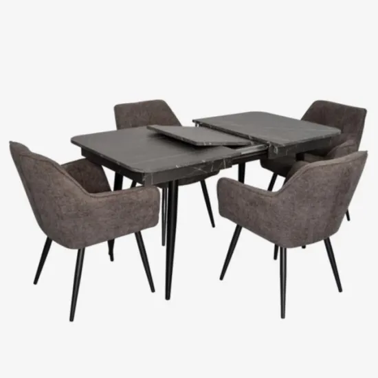 Set de mobilă Eva DT 432-3R B + 4 YTC-090B UF885-15 (Dark grey)
