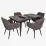 Set de mobilă Eva DT 432-3R B + 4 YTC-090B UF885-15 (Dark grey)