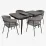 Set de mobilă Eva DT 432-3R B + 4 YTC-097B UF BLU-14 (Dark grey)