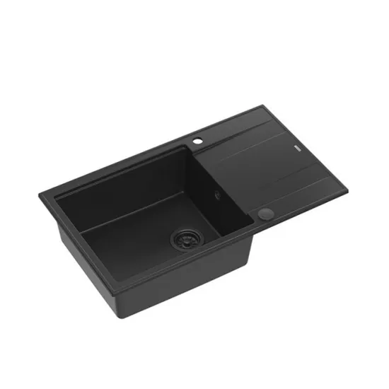 Chiuvetă de bucătărie Quadron EVAN 136 XL, 860x500 mm, Negru mat