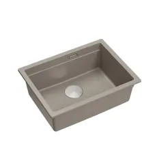 Chiuvetă de bucătărie Quadron LOGAN 100, 560x450 mm, Maro / Scurgere din oțel