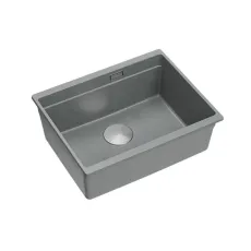 Chiuvetă de bucătărie Quadron LOGAN 100, 560x450 mm, Gri metalizat / scurgere din oțel