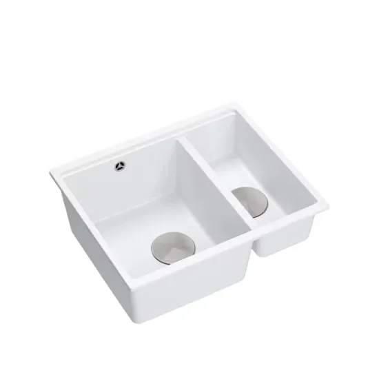 Chiuvetă de bucătărie Quadron LOGAN 150, 555x460 mm, Alb / scurgere din oțel