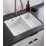 Chiuvetă de bucătărie Quadron LOGAN 150, 555x460 mm, Alb / scurgere din oțel