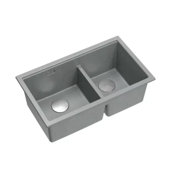 Chiuvetă de bucătărie Quadron LOGAN 120, 760x450 mm, Gri metalizat / scurgere din oțel