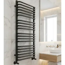 Uscător de prosoape Terma ALINA, 1160x560 mm, Negru mat (WGALG116056K9M5GD)