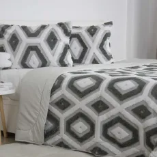 Покрывало +2 Наволочки 50x70 см TEP BOHO 220x240 см, Light Grey