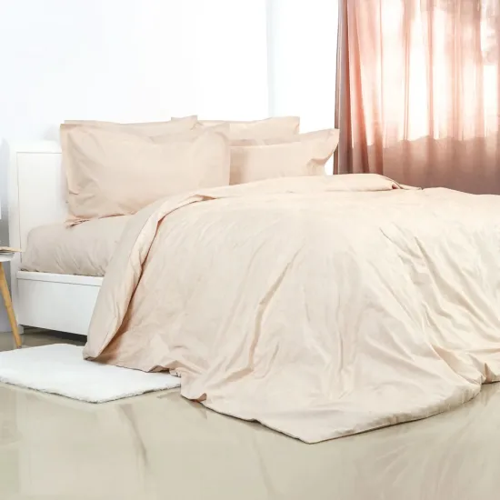 Lenjerie de pat TEP Grace Jacquard Beige (2 persoane EURO/Satin, jacquard)