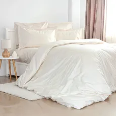 Lenjerie de pat TEP Grace Jacquard Milky (2 persoane EURO/Satin, jacquard)