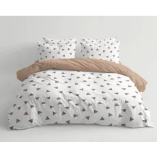 Lenjerie de pat Relaxe Home Soft Dreams Triang Latte (2 persoane EURO/Ranfors)