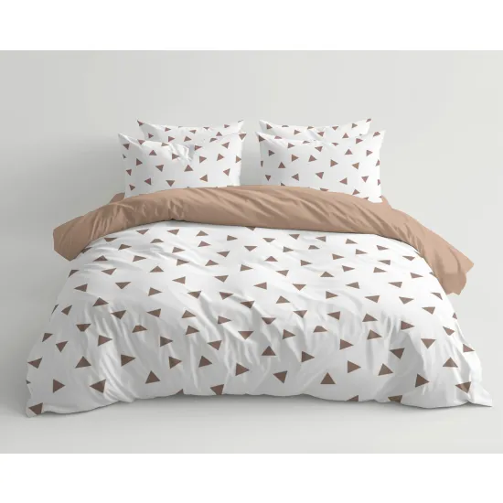 Lenjerie de pat Relaxe Home Soft Dreams Triang Latte (2 persoane EURO/Ranfors)