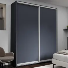Dulap glisant Nex Home NX-1829, 200x220x60 cm, usi pal, Antracit