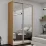 Dulap glisant Nex Home NX-1752, 140x220x60 cm, usi oglinda, Sonoma