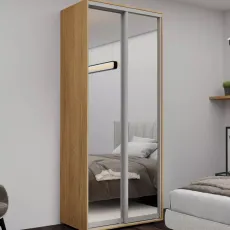 Dulap-cupeu Nex Home NX-1749, 100x220x60 cm, usi oglinda, Sonoma