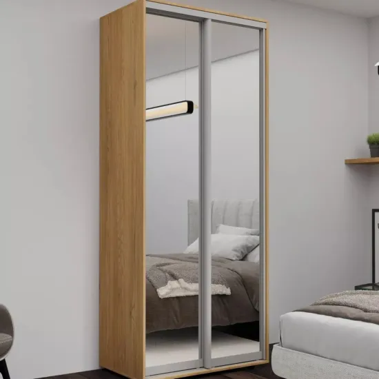 Dulap-cupeu Nex Home NX-1749, 100x220x60 cm, usi oglinda, Sonoma