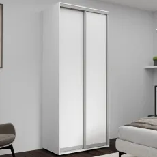 Dulap glisant Nex Home NX-1748, 100x220x60 cm, usi pal, Alb