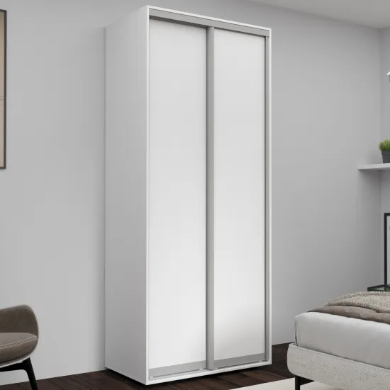 Dulap glisant Nex Home NX-1748, 100x220x60 cm, usi pal, Alb