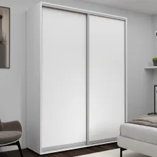 Dulap glisant Nex Home NX-1751, 180x240x60 cm, usi pal, Alb