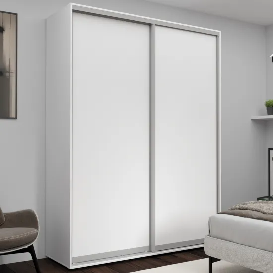Dulap glisant Nex Home NX-1751, 180x240x60 cm, usi pal, Alb