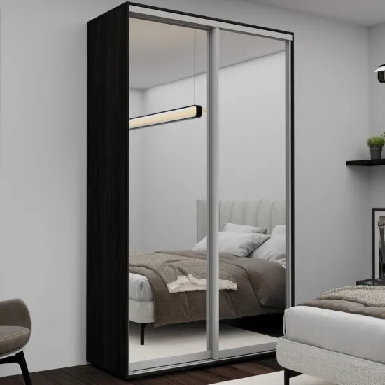 Dulap glisant Nex Home NX-1754, 140x240x60 cm, usi oglinda, Carbon