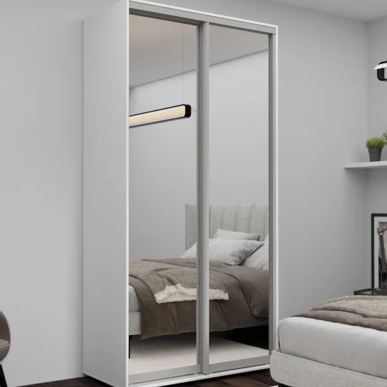 Dulap-cupeu Nex Home NX-1744, 120x240x60 cm, usi oglinda, Alb