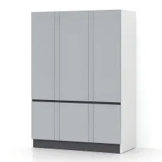 Dulap Fabrik Home Basic, 140x52x205 cm, Frasin alb/Gri
