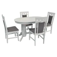 Набор мебели Eva HV-31N White + 4 Deepa R White/NV-10WP Grey