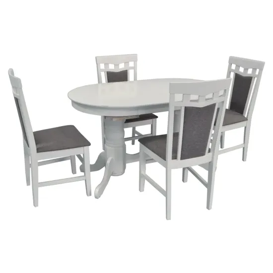 Набор мебели Eva HV-31N White + 4 Deepa R White/NV-10WP Grey