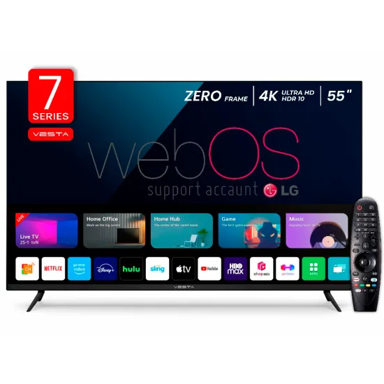 Телевизор 55" Vesta WU5575AAD + LG Magic Remote, 3840x2160 4K UHD, Licensed WebOS, Черный