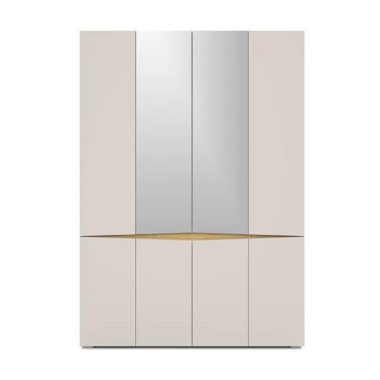 Dulap Yasen Leo 6D2Og, 140x51,5x198 cm, Casmir/Stejar Artizan