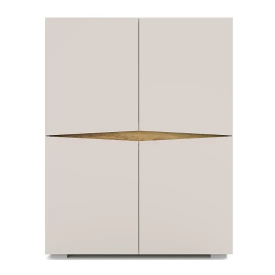 Comodă Yasen Leo 4D, 70x39,5x90 см, Casmir/Stejar Artizan