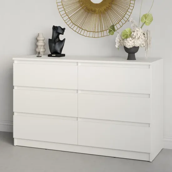 Comodă MBS Neo 6S, 120x43x75.5 cm, Alb (MBS-1081)