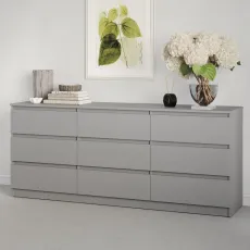 Comodă MBS Neo 9S, 180x43x75,5 cm, Gri (MBS-1327)
